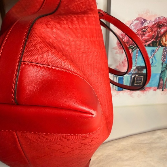 Gucci Diamente Red Leather Tote Bag - Picture 13 of 16